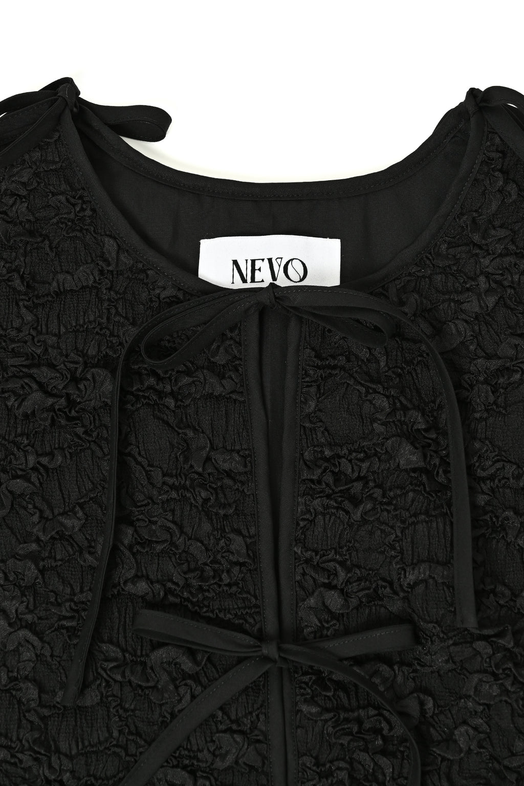 Piping Ribbon Vest - Black