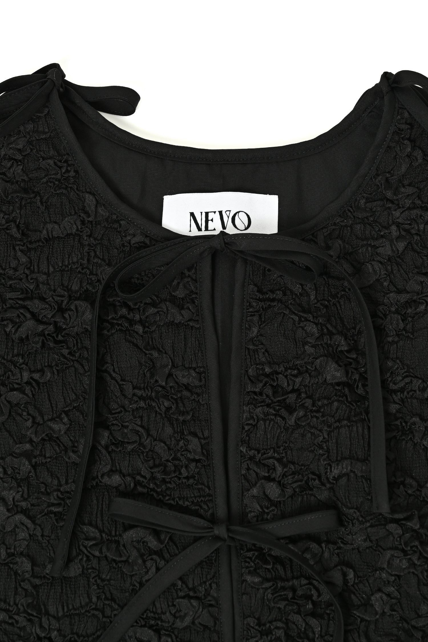 Piping Ribbon Vest - Black