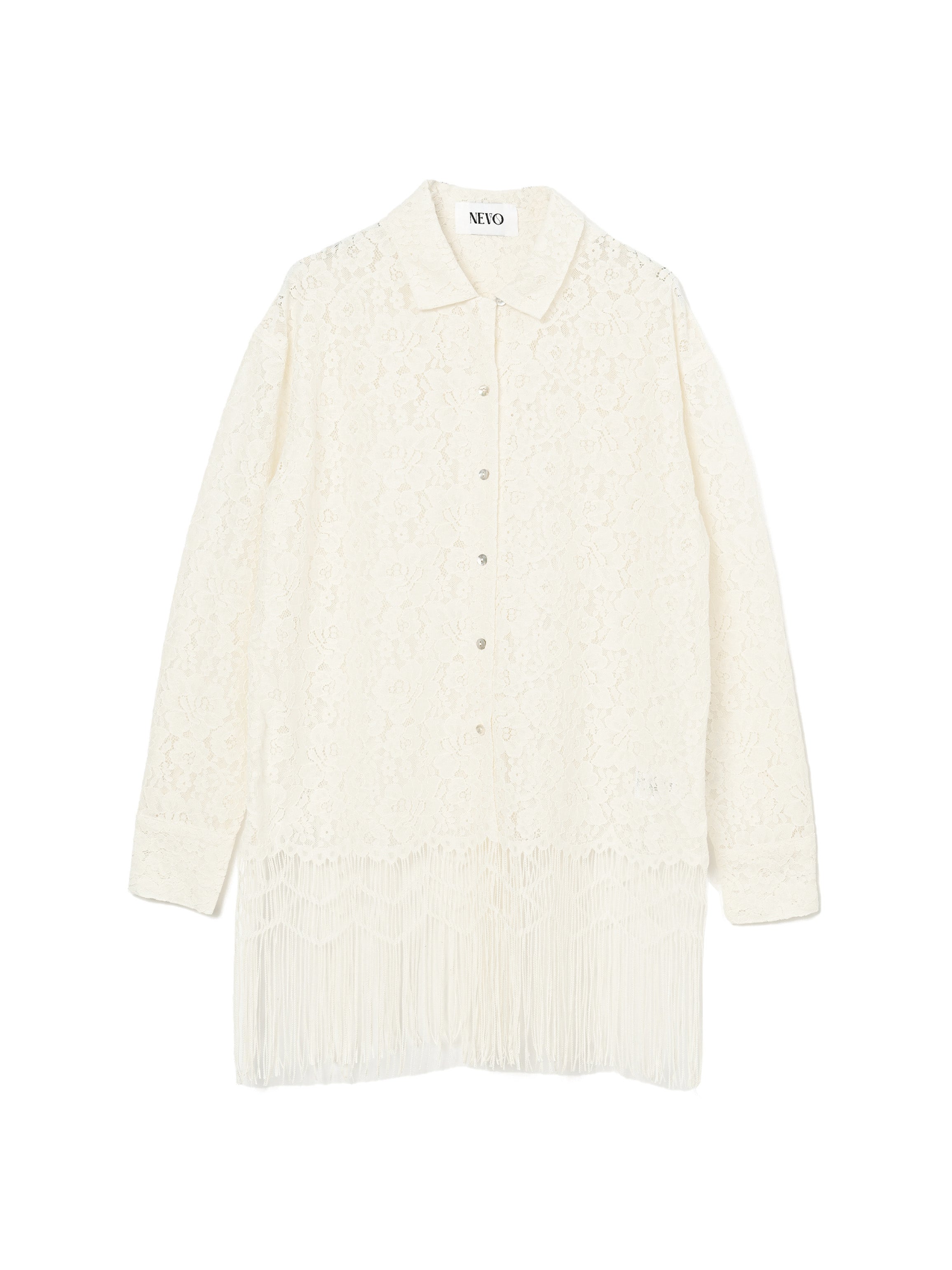 Fringe Lace Shirt - Ivory