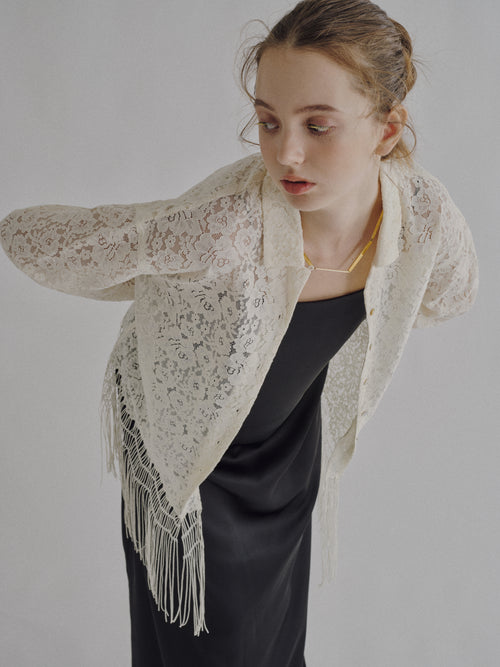 Fringe Lace Shirt - Ivory