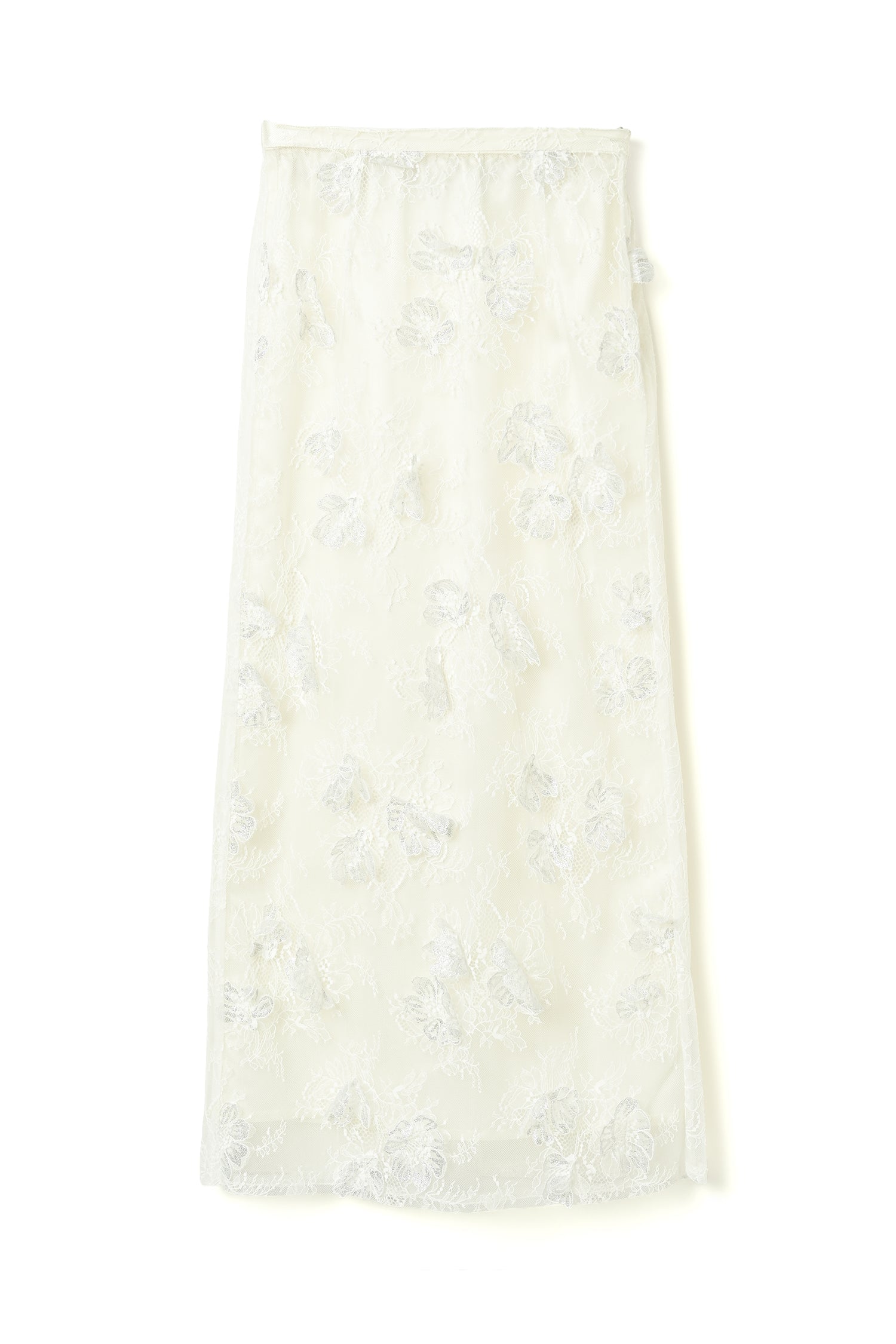 Sheer Bloom Lace Straight Skirt