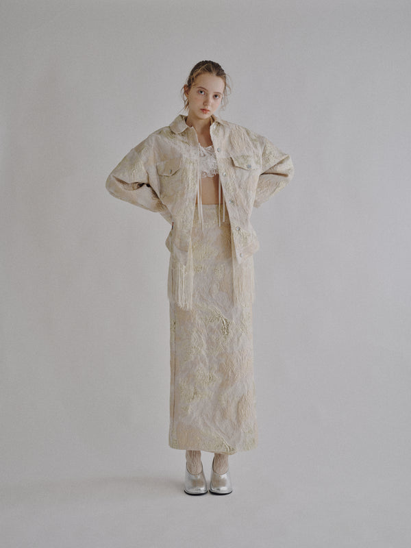 Jacquard Straight Skirt