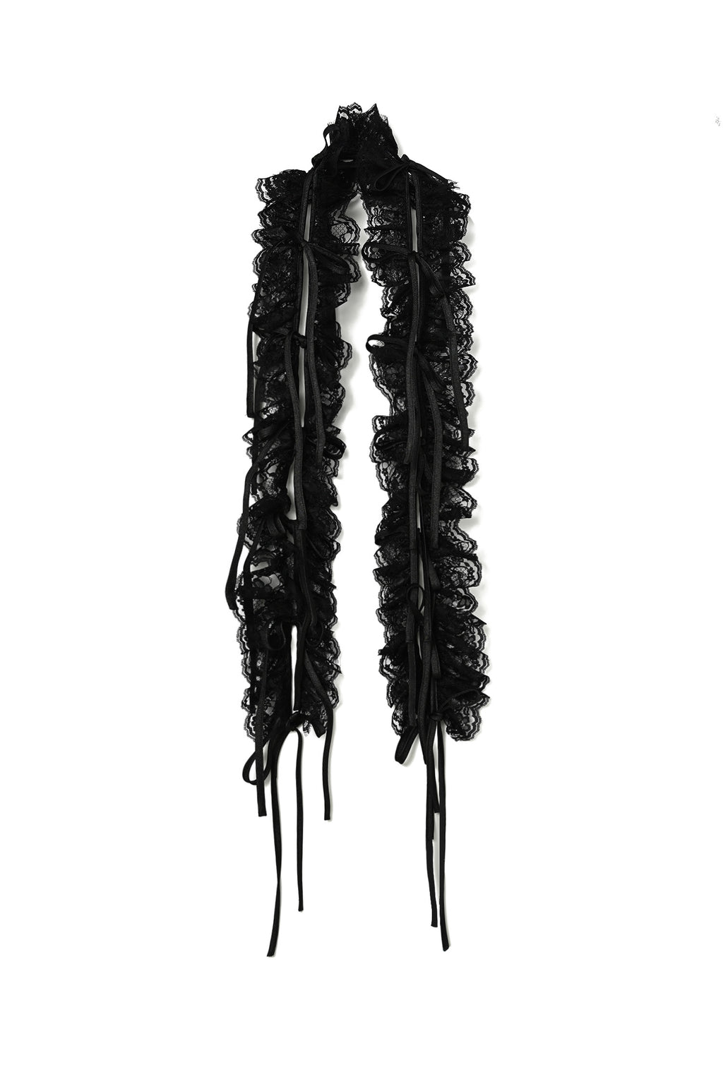 Lace Frill Scarf – Black