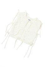 Piping Ribbon Vest - White