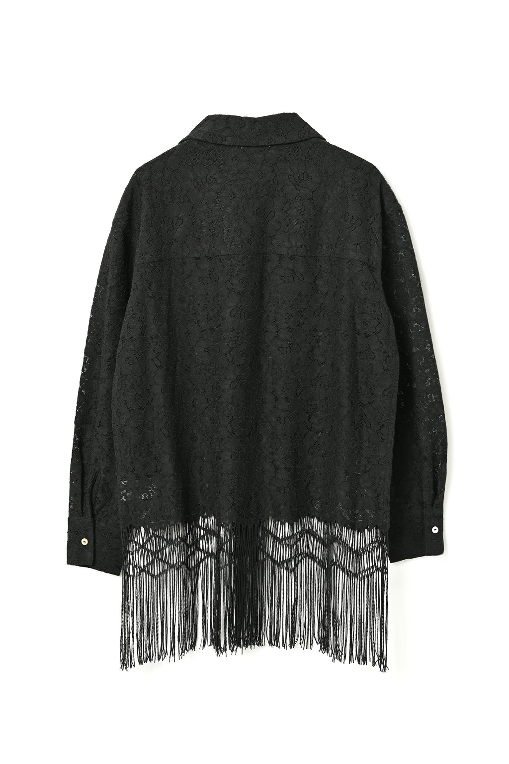 Fringe Lace Shirt - Black
