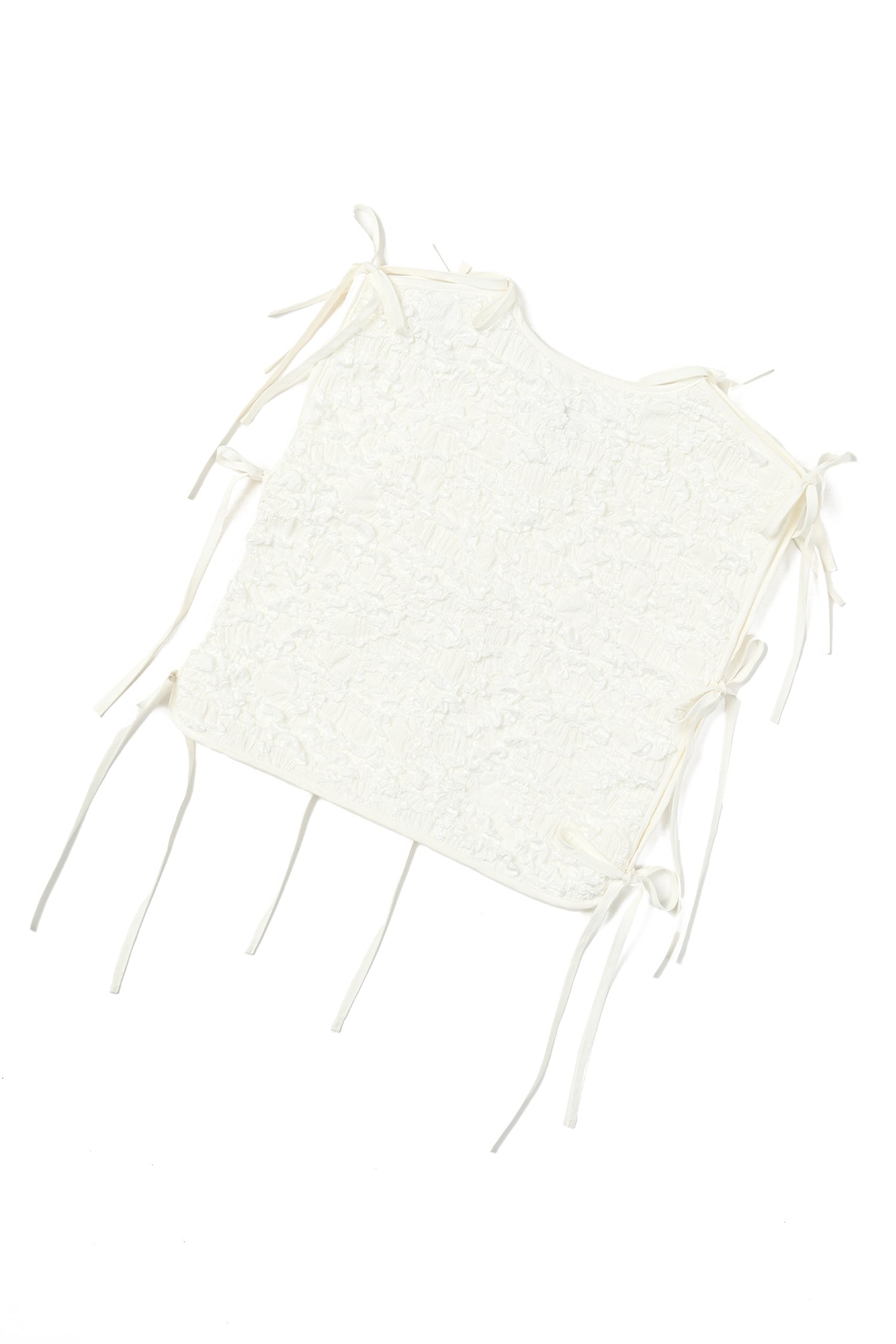 Piping Ribbon Vest - White