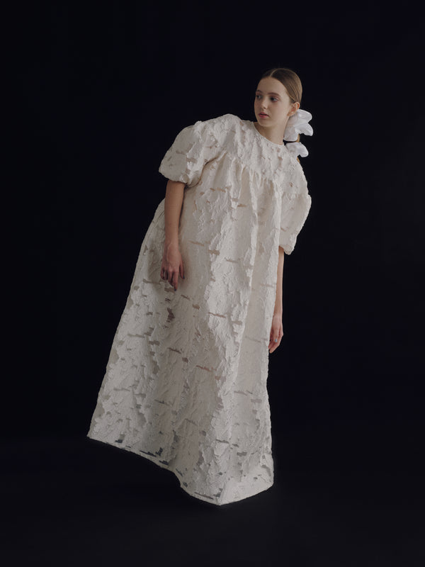 Sheer Jacquard Volume Onepiece