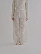 Sparkle Embroidery Lace Easy Pants