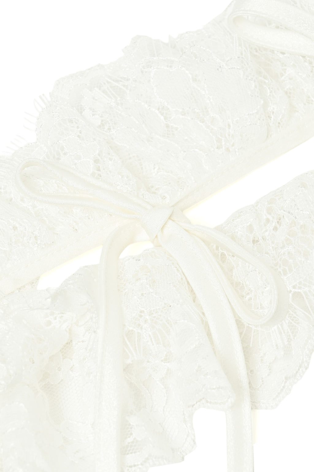 Lace Frill Scarf - White