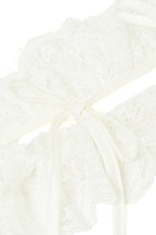 Lace Frill Scarf - White