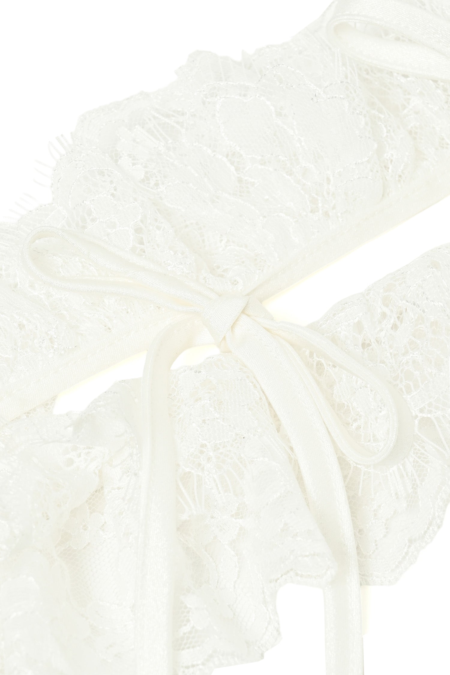 Lace Frill Scarf - White