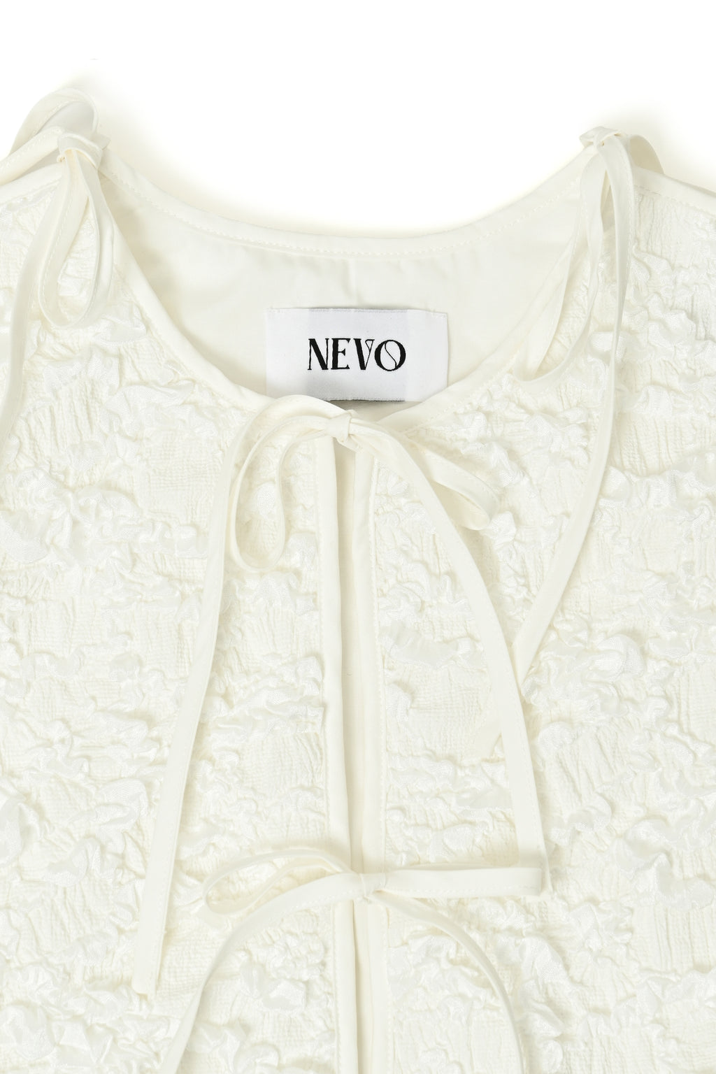 Piping Ribbon Vest - White