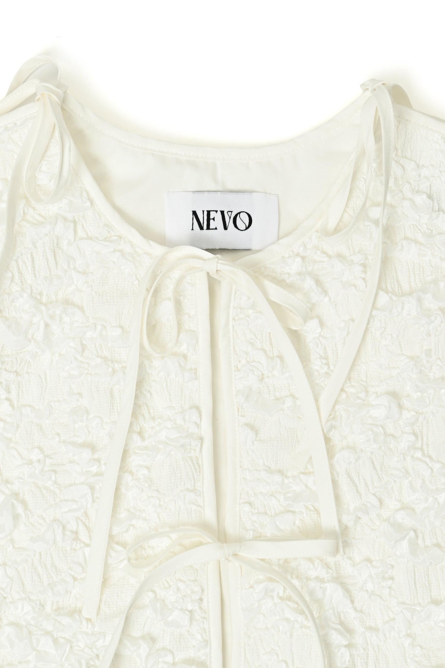 Piping Ribbon Vest - White