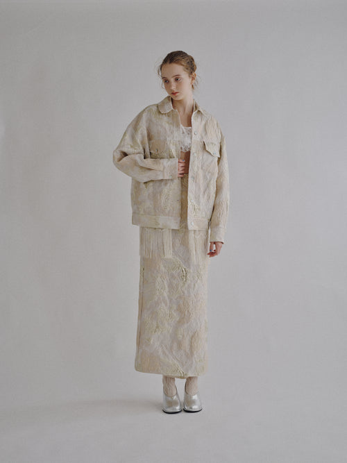 Jacquard Straight Skirt