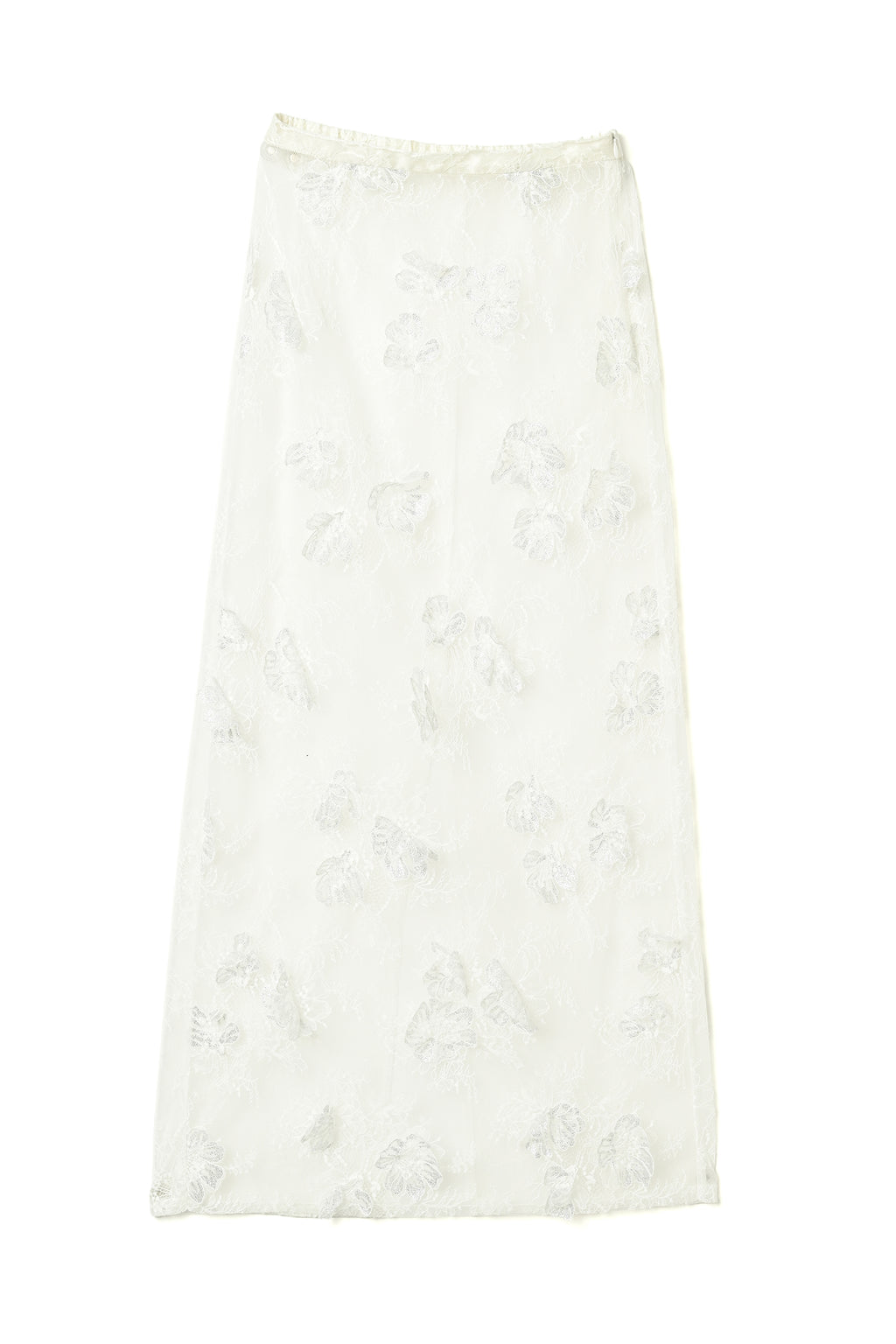 Sheer Bloom Lace Straight Skirt