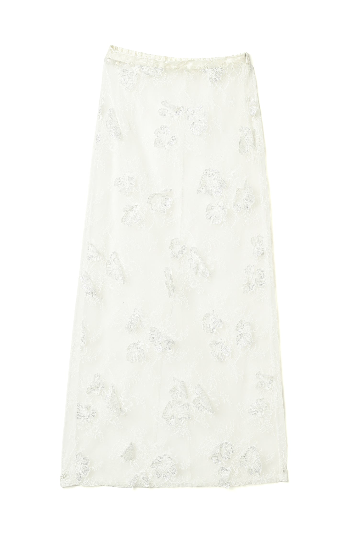 Sheer Bloom Lace Straight Skirt