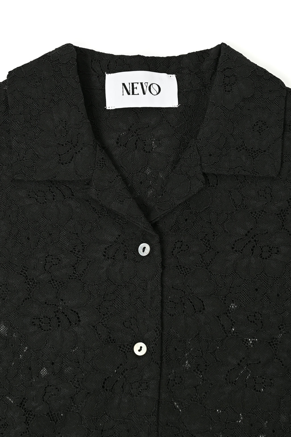 Fringe Lace Shirt - Black