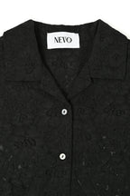 Fringe Lace Shirt - Black