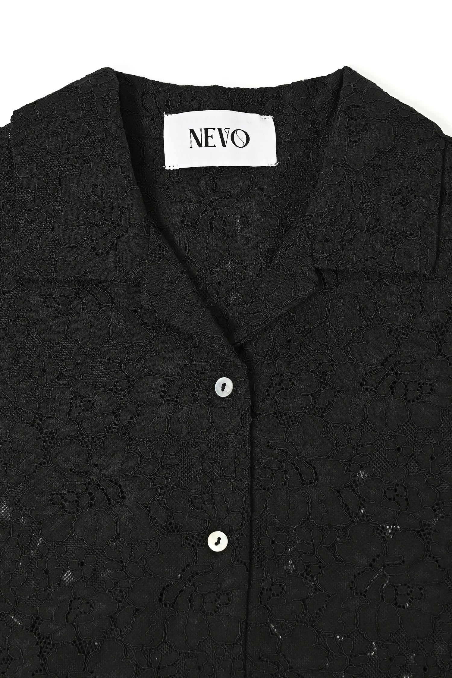 Fringe Lace Shirt - Black