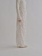 Sparkle Embroidery Lace Easy Pants