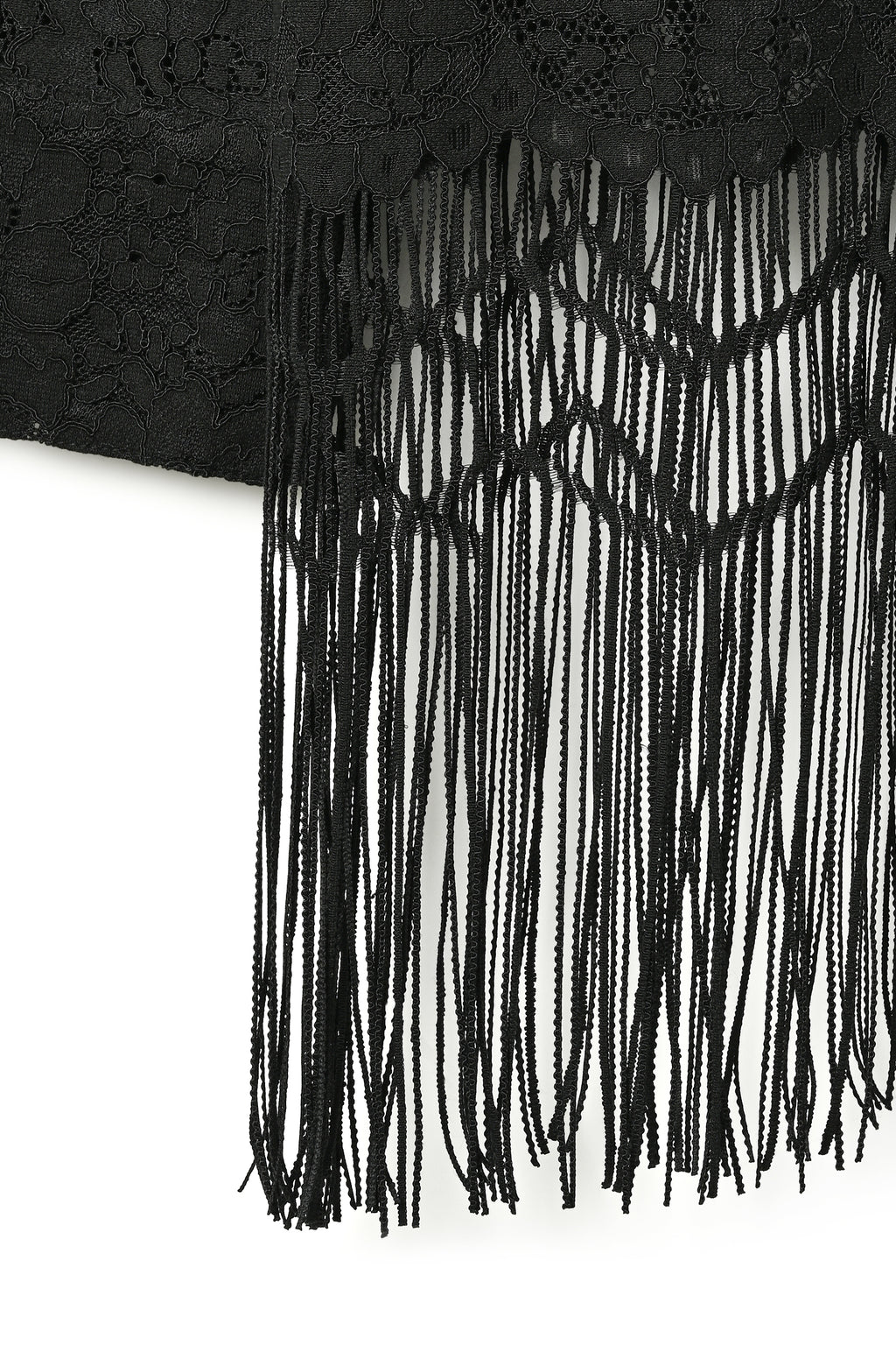 Fringe Lace Shirt - Black