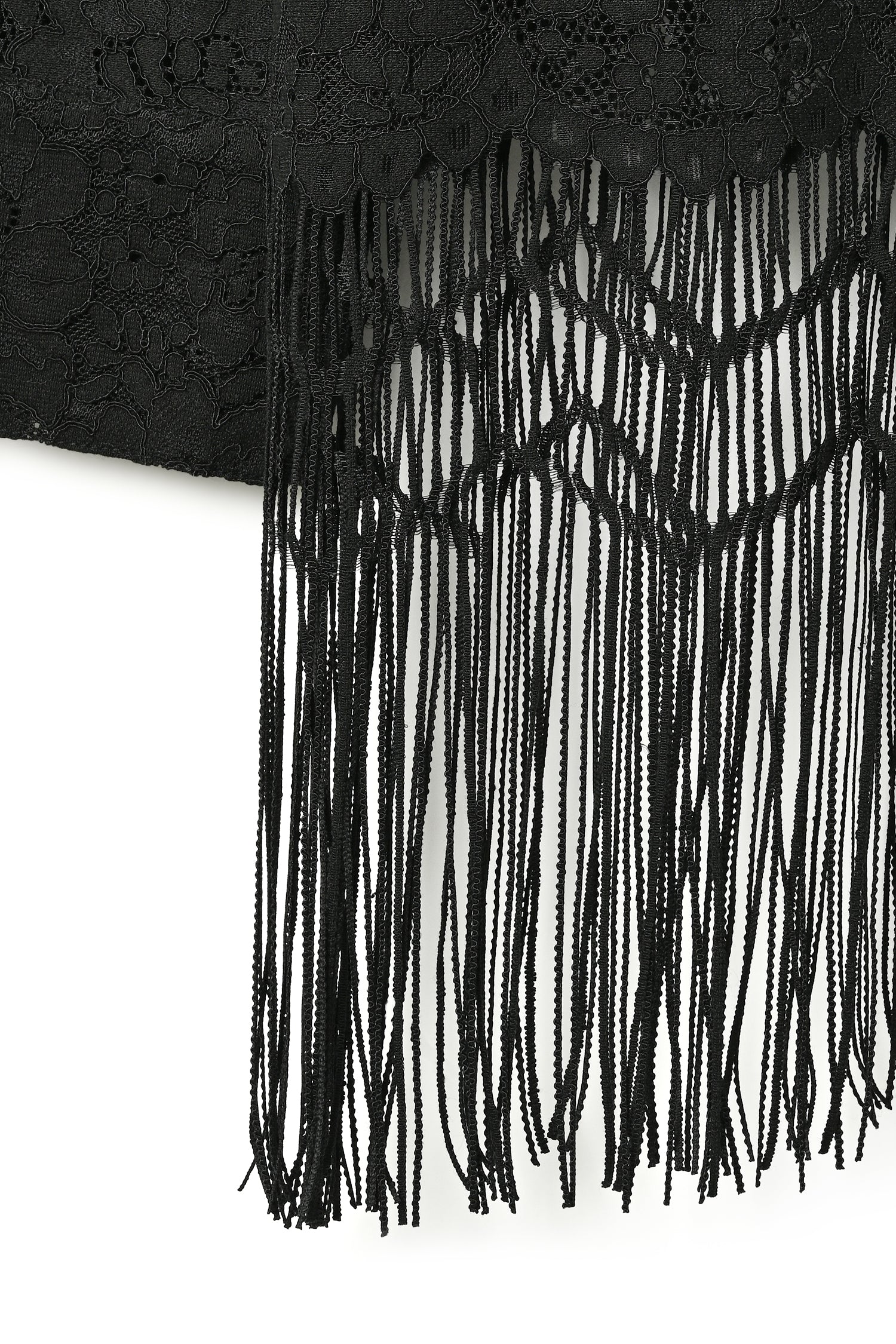 Fringe Lace Shirt - Black
