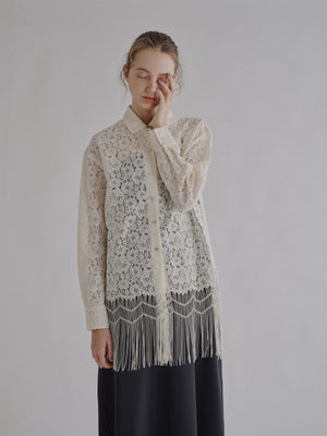 Fringe Lace Shirt - Ivory