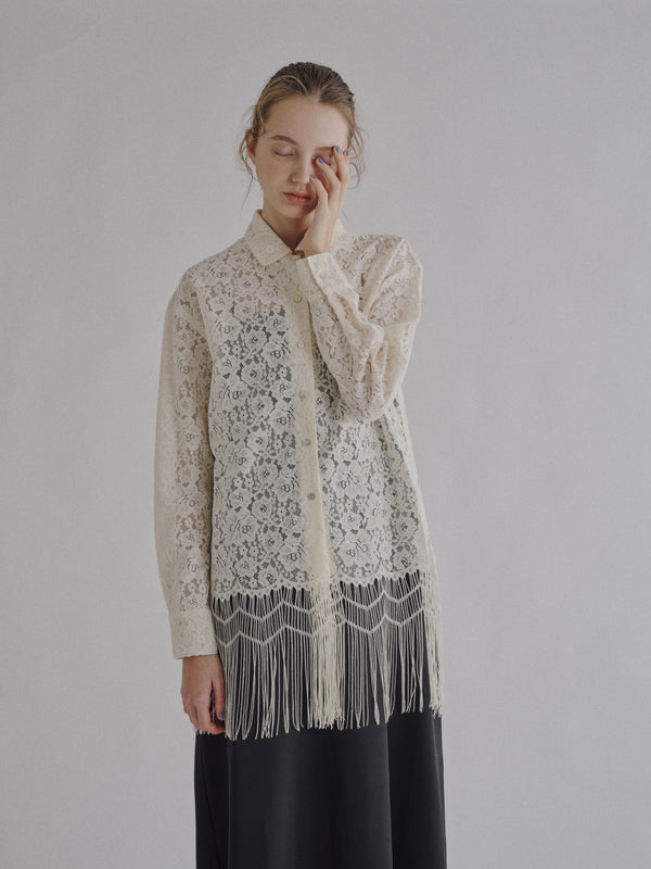 Fringe Lace Shirt - Ivory