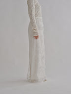 Sheer Bloom Lace Straight Skirt