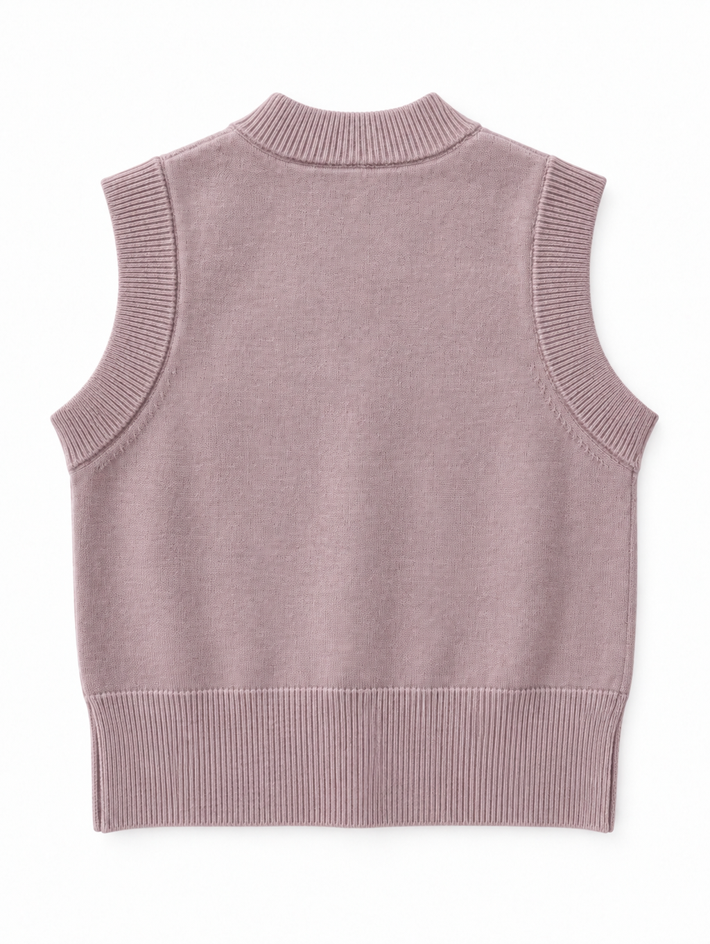 Patch Pocket Knit Vest - Lilac