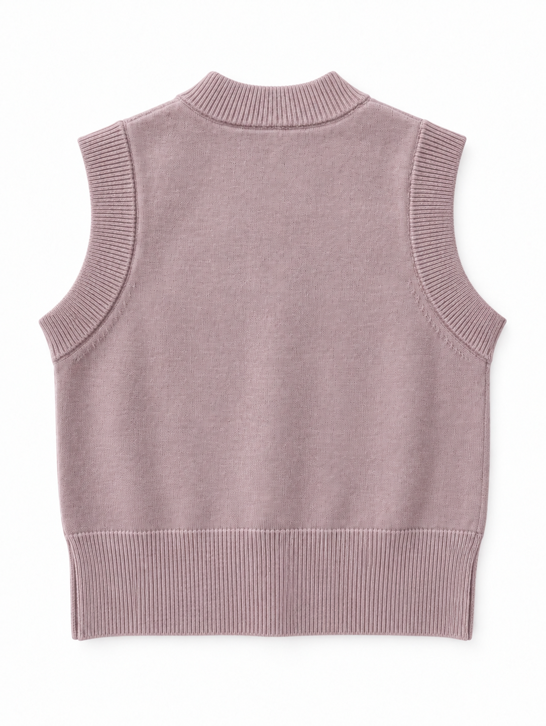 Patch Pocket Knit Vest - Lilac