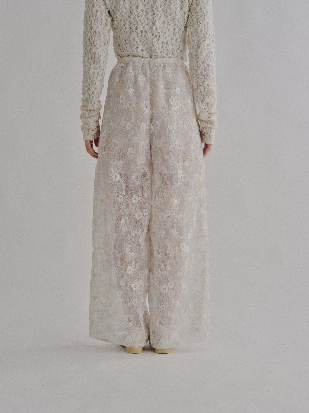 Sparkle Embroidery Lace Easy Pants