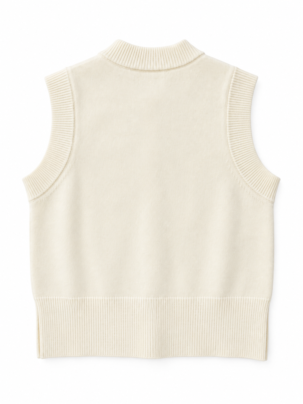 Patch Pocket Knit Vest - Ivory
