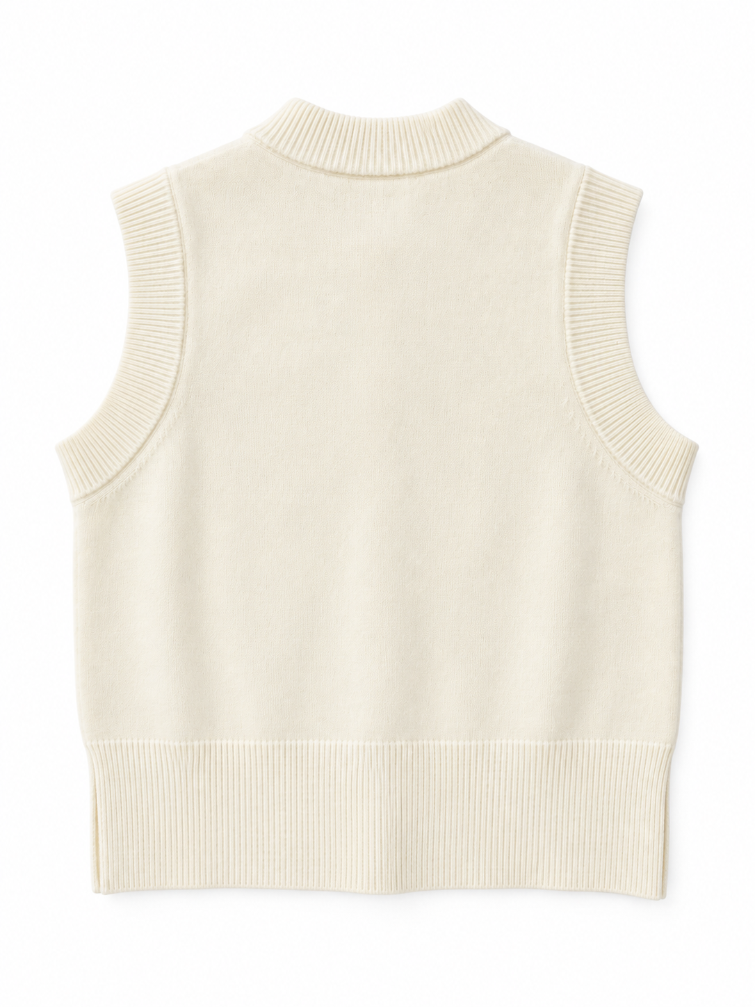 Patch Pocket Knit Vest - Ivory