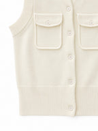 Patch Pocket Knit Vest - Ivory