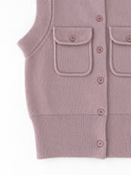 Patch Pocket Knit Vest - Lilac