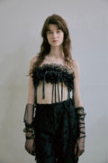 Lace Frill Scarf – Black