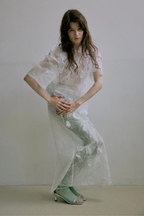 Sheer Bloom Lace Straight Skirt