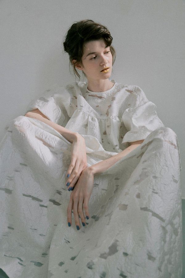 Sheer Jacquard Volume Onepiece