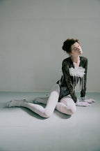 Lace Frill Scarf - White