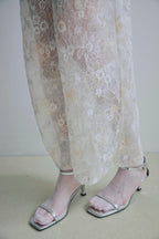 Sparkle Embroidery Lace Easy Pants