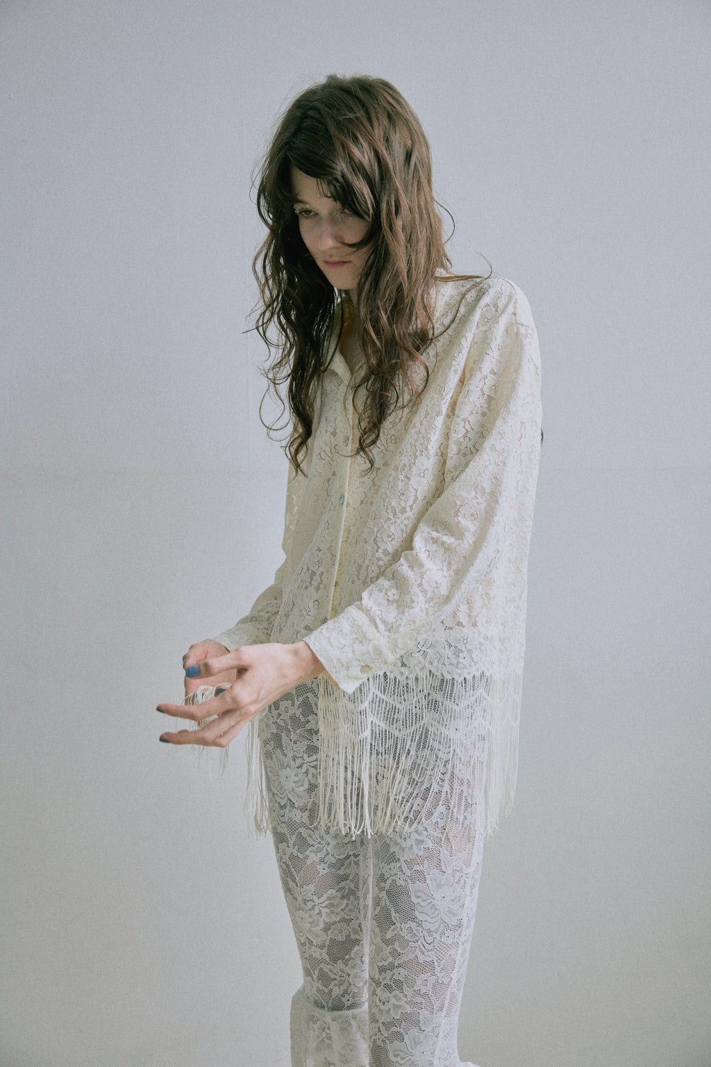 Fringe Lace Shirt - Ivory