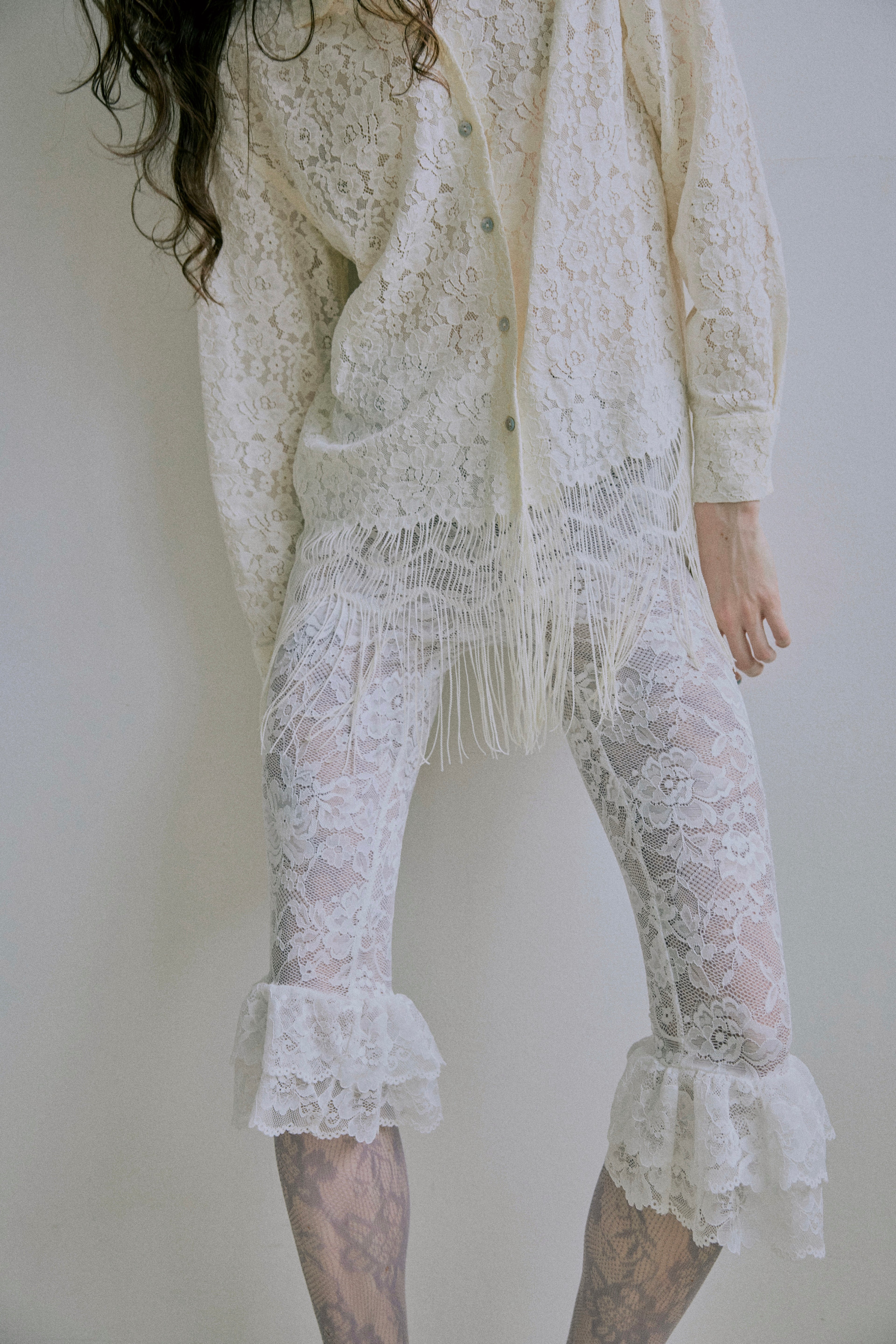 Fringe Lace Shirt - Ivory