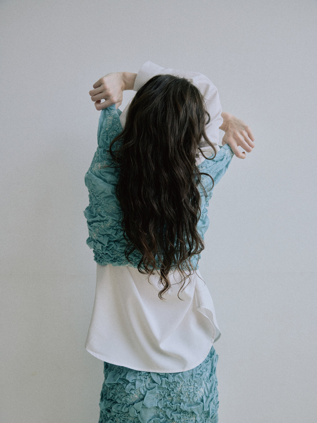 Random Jacquard Knit Vest - D/Blue