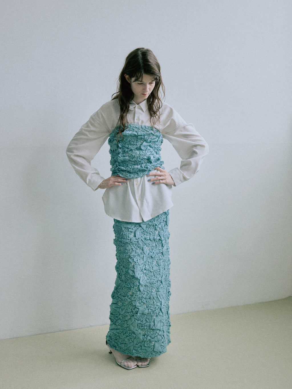 Random Jacquard Knit Vest - D/Blue