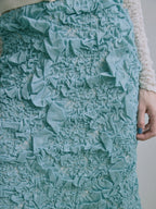 Random Jacquard Knit Skirt - D/Blue