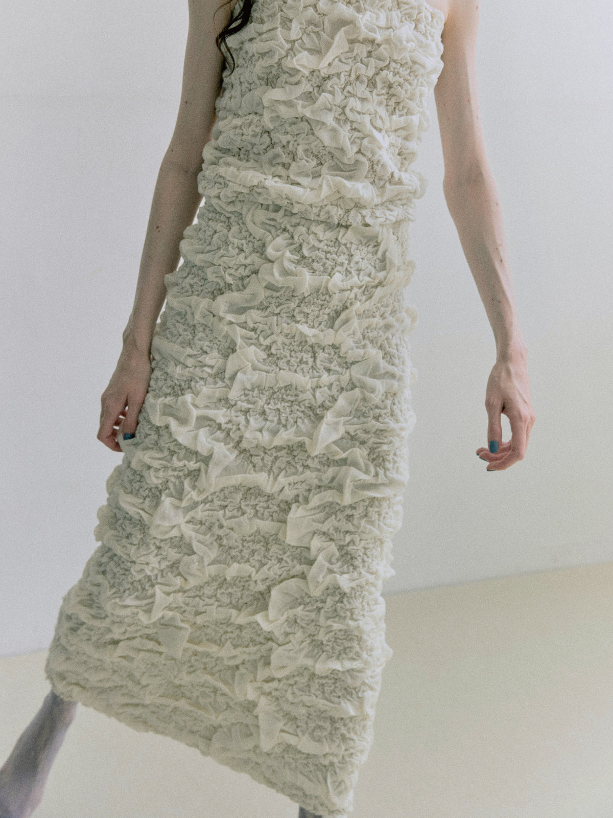 Random Jacquard Knit Skirt - Ivory