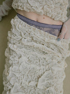 Random Jacquard Knit Skirt - Ivory