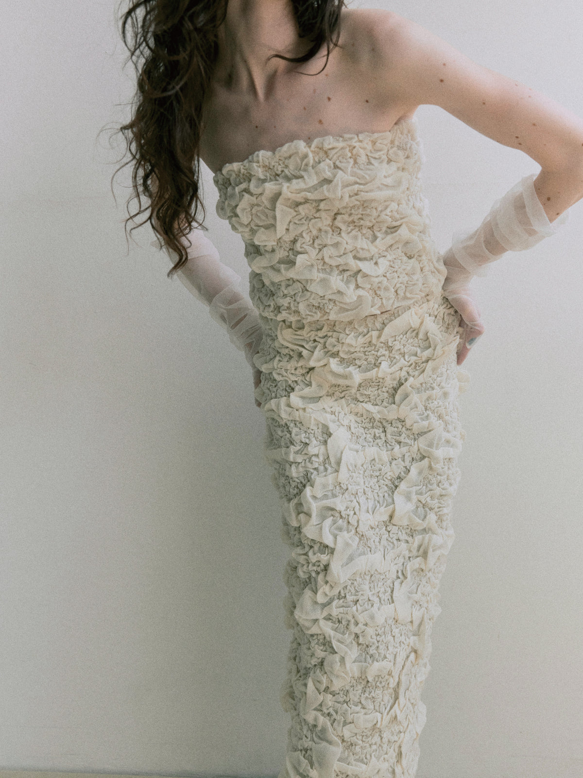 Random Jacquard Knit Vest - Ivory