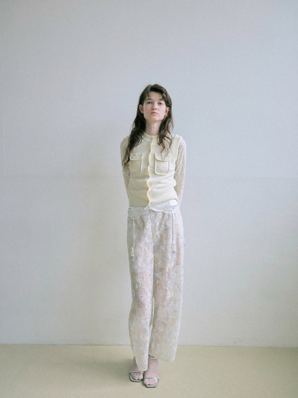 Patch Pocket Knit Vest - Ivory